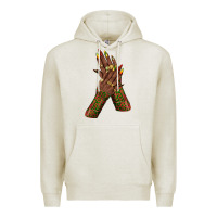 Oatmeal Heather juneteenth nail art with afro hand Premium Hoodie - texasbilliewilder