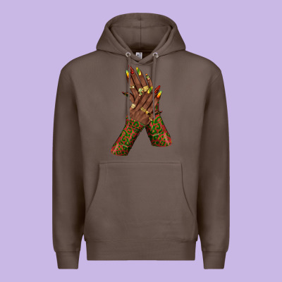 Juneteenth Nail Art With Afro Hand Premium Hoodie Designed By Texasbilliewilder