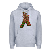 Heather Grey juneteenth nail art with afro hand Premium Hoodie - texasbilliewilder