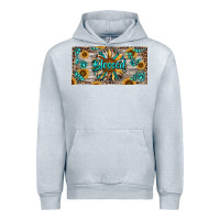 Heather Grey Blessed With Sunflower And Gemstone Urban Hoodie - RanaPortraitStore