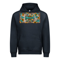 Navy Blessed With Sunflower And Gemstone Urban Hoodie - RanaPortraitStore
