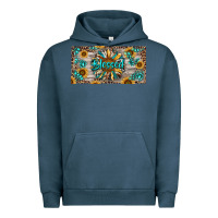Pigment Midnight Navy Blessed With Sunflower And Gemstone Urban Hoodie - RanaPortraitStore