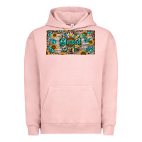 Pigment Salmon Blessed With Sunflower And Gemstone Urban Hoodie - RanaPortraitStore