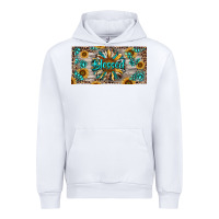 White Blessed With Sunflower And Gemstone Urban Hoodie - RanaPortraitStore