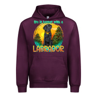 Mauve Wine life is better with a labrador Urban Hoodie - texasbilliewilder