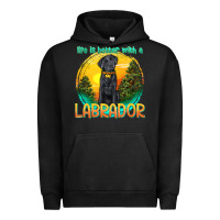 Pigment Black life is better with a labrador Urban Hoodie - texasbilliewilder