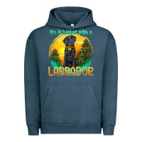 Pigment Midnight Navy life is better with a labrador Urban Hoodie - texasbilliewilder