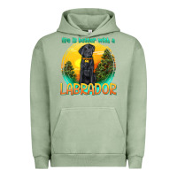 Pigment Oil Green life is better with a labrador Urban Hoodie - texasbilliewilder