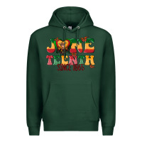 Sports Green juneteenth since 1865 with heart Premium Hoodie - texasbilliewilder
