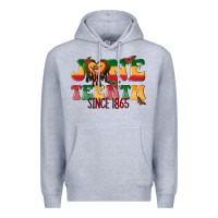 Heather Grey juneteenth since 1865 with heart Premium Hoodie - texasbilliewilder