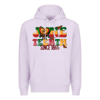 Lilac juneteenth since 1865 with heart Premium Hoodie - texasbilliewilder