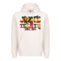 Pale Pink juneteenth since 1865 with heart Premium Hoodie - texasbilliewilder