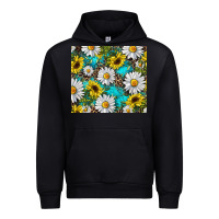 Black Daisy and sunflower Urban Hoodie - RanaPortraitStore