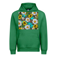 Emerald Daisy and sunflower Urban Hoodie - RanaPortraitStore