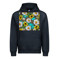 Navy Daisy and sunflower Urban Hoodie - RanaPortraitStore