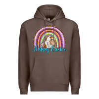 Coffee happy easter rainbow bunny Premium Hoodie - RanaPortraitStore