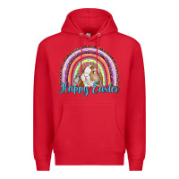 Red happy easter rainbow bunny Premium Hoodie - RanaPortraitStore
