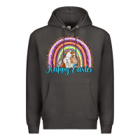 Smoke happy easter rainbow bunny Premium Hoodie - RanaPortraitStore