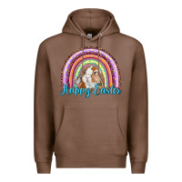 Chestnut happy easter rainbow bunny Premium Hoodie - RanaPortraitStore