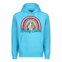 Ocean Blue happy easter rainbow bunny Premium Hoodie - RanaPortraitStore