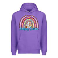 Purple happy easter rainbow bunny Premium Hoodie - RanaPortraitStore