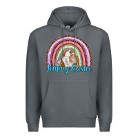 Rock happy easter rainbow bunny Premium Hoodie - RanaPortraitStore