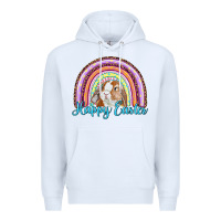 White happy easter rainbow bunny Premium Hoodie - RanaPortraitStore