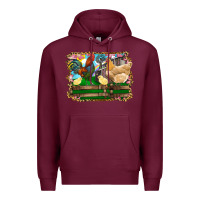 Burgundy Happy easter rooster chicken and chick Premium Hoodie - RanaPortraitStore