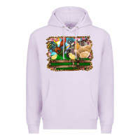 Lilac Happy easter rooster chicken and chick Premium Hoodie - RanaPortraitStore