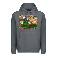 Rock Happy easter rooster chicken and chick Premium Hoodie - RanaPortraitStore