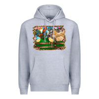 Heather Grey Happy easter rooster chicken and chick Premium Hoodie - RanaPortraitStore