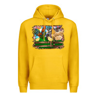 Lemon Happy easter rooster chicken and chick Premium Hoodie - RanaPortraitStore