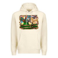 Sandshell Happy easter rooster chicken and chick Premium Hoodie - RanaPortraitStore