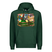 Sports Green Happy easter rooster chicken and chick Premium Hoodie - RanaPortraitStore