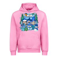 Fuchsia Pink snowman gnome truck Urban Hoodie - Zillion Design Studio