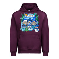 Mauve Wine snowman gnome truck Urban Hoodie - Zillion Design Studio
