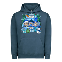 Pigment Midnight Navy snowman gnome truck Urban Hoodie - Zillion Design Studio