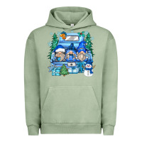 Pigment Oil Green snowman gnome truck Urban Hoodie - Zillion Design Studio