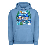 Pigment Pebble Blue snowman gnome truck Urban Hoodie - Zillion Design Studio