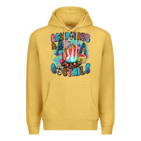 Antique Gold campfires and coctails Premium Hoodie - Zillion Design Studio