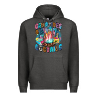 Charcoal Heather campfires and coctails Premium Hoodie - Zillion Design Studio