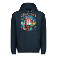 Navy campfires and coctails Premium Hoodie - Zillion Design Studio