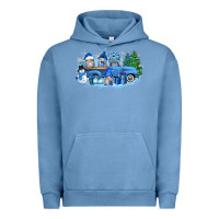 Pigment Pebble Blue snow gnome truck Urban Hoodie - Zillion Design Studio
