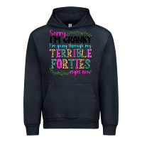 Navy sorry im cranky im going through my terrible forti Urban Hoodie - texasbilliewilder