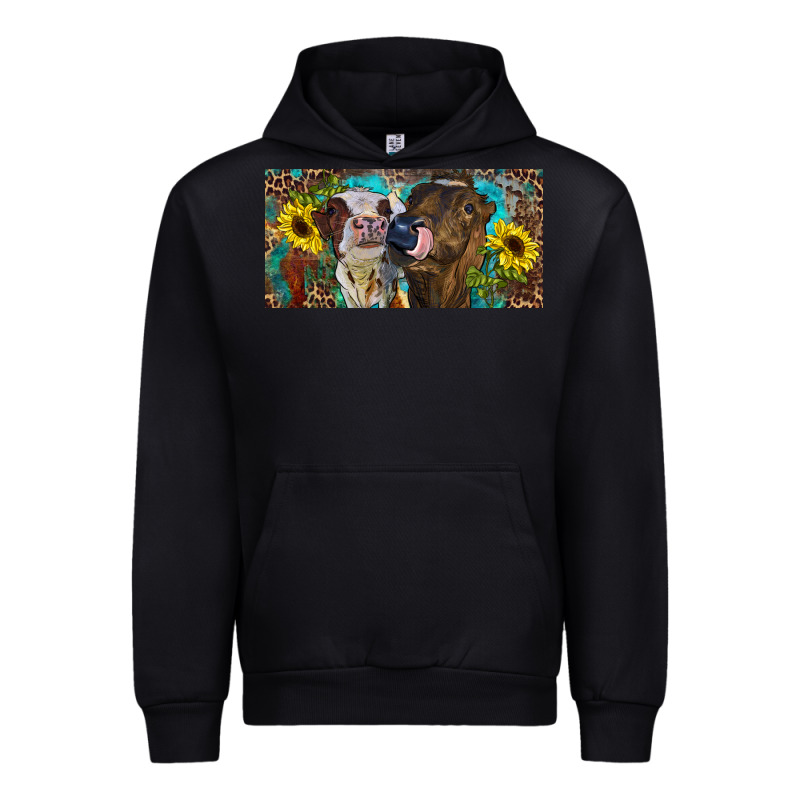 Heifers With Sunflowers And Leopard Urban Hoodie by RanaPortraitStore | Teevron