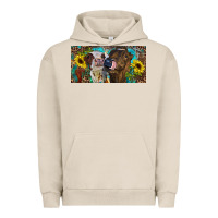 Pigment French Oak Heifers With Sunflowers And Leopard Urban Hoodie - RanaPortraitStore