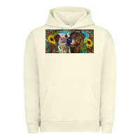Pigment Pistachio Heifers With Sunflowers And Leopard Urban Hoodie - RanaPortraitStore