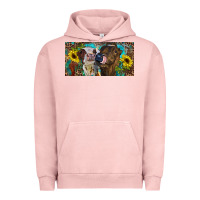 Pigment Salmon Heifers With Sunflowers And Leopard Urban Hoodie - RanaPortraitStore