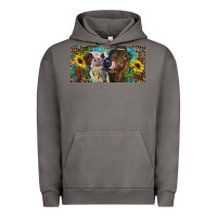 Pigment Tornado Heifers With Sunflowers And Leopard Urban Hoodie - RanaPortraitStore