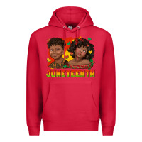 Cardinal juneteenth with afro black kids Premium Hoodie - texasbilliewilder